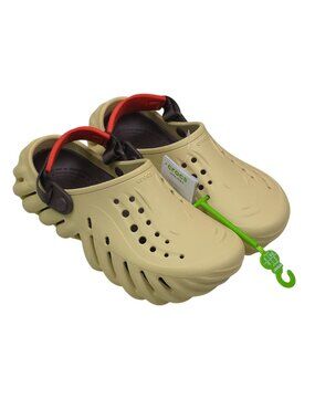 Crocs Echo Clog K Sandals With Adjustable Red Strap Rugged Outdoor Kids J5